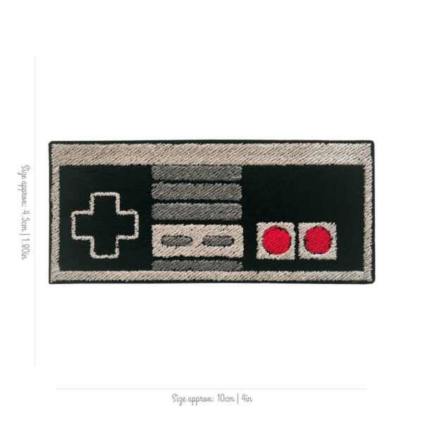 Bling! Handmade, Nintendo NES Controller, Nintendo NES Controller Patch, Nintendo Controller Patch, Patch, NES Patch, Nintendo Patch, Arcade, Neo Geo, neogeo, Nintendo, Sega, Playstation, Atari, Jamma, Gaming, Videogame, Videogames, Pixel, Art, Patches, Embroidery, Bordados, Handmade, Emblems, Emblema, Applique, Pin, Badges, Uniform, Hat, Backpack, Clothing, Clothes, Velcro, Jackets, Gifts, Jeans