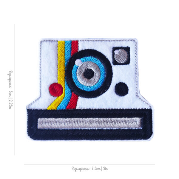 Bling! Handmade, Polaroid Camera Patch, Polaroid Patch, Camera Patch, Patch, Photography, Photograph, Photograher, Polaroid, Vintage, Patches, Embroidery, Bordados, Handmade, Emblems, Emblema, Applique, Pin, Badges, Uniform, Hat, Backpack, Clothing, Clothes, Velcro, Jackets, Gifts, Jeans