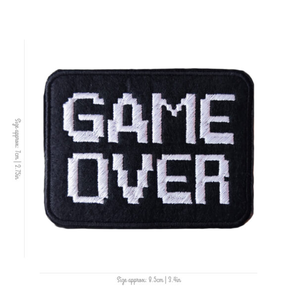 Bling! Handmade, Game Over Patch, Game Over, Patch, Arcade, Neo Geo, neogeo, Nintendo, Sega, Playstation, Atari, Jamma, Gaming, Videogame, Videogames, Pixel, Art, Patches, Embroidery, Bordados, Handmade, Emblems, Emblema, Applique, Pin, Badges, Uniform, Hat, Backpack, Clothing, Clothes, Velcro, Jackets, Gifts, Jeans