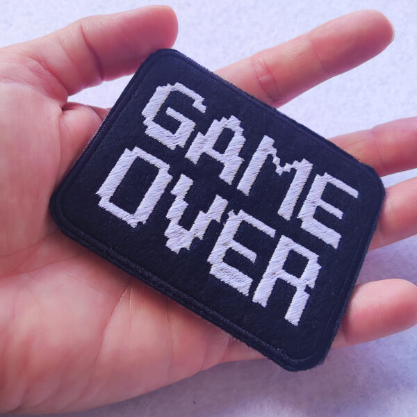 Bling! Handmade, Game Over Patch, Game Over, Patch, Arcade, Neo Geo, neogeo, Nintendo, Sega, Playstation, Atari, Jamma, Gaming, Videogame, Videogames, Pixel, Art, Patches, Embroidery, Bordados, Handmade, Emblems, Emblema, Applique, Pin, Badges, Uniform, Hat, Backpack, Clothing, Clothes, Velcro, Jackets, Gifts, Jeans