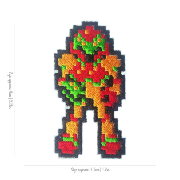 Bling Handmade, Metroid Game, Metroid Patch, Game Patch, Patch, Samus Aran, Retro, Classic, Game Boy, Arcade, Neo Geo, neogeo, Nintendo, Sega, Playstation, Atari, Jamma, Gaming, Videogame, Videogames, Pixel, Art, Patches, Embroidery, Bordados, Handmade, Emblems, Emblema, Applique, Pin, Badges, Uniform, Hat, Backpack, Clothing, Clothes, Velcro, Jackets, Gifts, Jeans