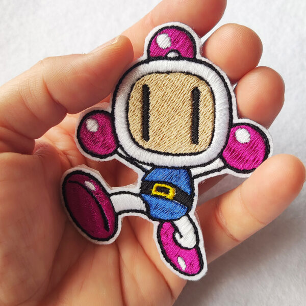 Bling! Handmade, Bomberman Patch, Patch, Hudson, Arcade, Neo Geo, neogeo, Nintendo, Sega, Playstation, Atari, Jamma, Gaming, Videogame, Videogames, Pixel, Art, Patches, Embroidery, Bordados, Handmade, Emblems, Emblema, Applique, Pin, Badges, Uniform, Hat, Backpack, Clothing, Clothes, Velcro, Jackets, Gifts, Jeans