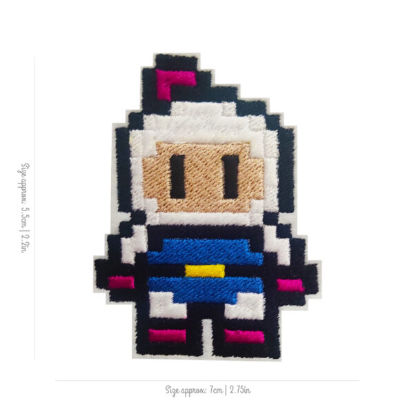 Bling! Handmade, Bomberman Patch, Patch, Hudson, Arcade, Neo Geo, neogeo, Nintendo, Sega, Playstation, Atari, Jamma, Gaming, Videogame, Videogames, Pixel, Art, Patches, Embroidery, Bordados, Handmade, Emblems, Emblema, Applique, Pin, Badges, Uniform, Hat, Backpack, Clothing, Clothes, Velcro, Jackets, Gifts, Jeans