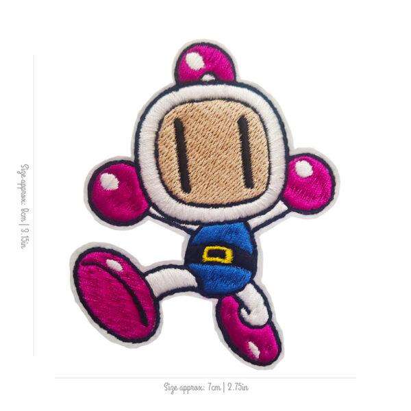 Bling! Handmade, Bomberman Patch, Patch, Hudson, Arcade, Neo Geo, neogeo, Nintendo, Sega, Playstation, Atari, Jamma, Gaming, Videogame, Videogames, Pixel, Art, Patches, Embroidery, Bordados, Handmade, Emblems, Emblema, Applique, Pin, Badges, Uniform, Hat, Backpack, Clothing, Clothes, Velcro, Jackets, Gifts, Jeans