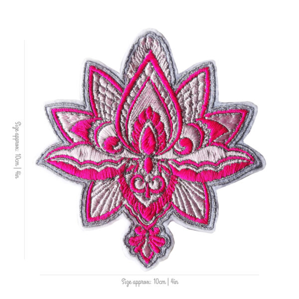 Bling! Handmade, Lotus Patch Flower, Lotus Patch, Flower, Nelumbo nucifera, Nelumbo, Mistic, Nature, Mandala, Symbol, Magic, Beauty, Patches, Embroidery, Bordados, Handmade, Emblems, Emblema, Applique, Pin, Badges, Uniform, Hat, Backpack, Clothing, Clothes, Velcro, Jackets, Gifts, Jeans