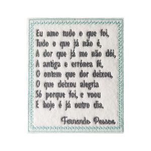 Fernando Pessoa, Alberto Caeiro, Álvaro de Campos, Ricardo Reis, Bernardo Soares, Poem, Poetry, Poesia, Porto, Lisboa, Lisbon, Camões, Saudade, Portugal, Portuguese, Tradition, Patches, Embroidery, Bordados, Handmade, Emblems, Emblema, Applique, Pin, Badges, Uniform, Hat, Backpack, Clothing, Clothes, Velcro, Jackets, Gifts