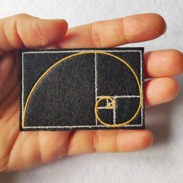 Bling! Handmade, Golden Ratio Patch, Golden Ratio, Fibonacci, Spiral, Golden Number, Proporção Áurea, Square, Geometric, Geometry, Power, Mathematics Maths, Matematica, Technology, Science, Patches, Embroidery, Bordados, Handmade, Emblems, Emblema, Applique, Pin, Badges, Uniform, Hat, Backpack, Clothing, Clothes, Velcro, Jackets, Gifts, Jeans