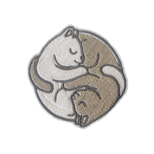 Yin Yang Cats, Mistic, Nature, Mandala,Geometric, Symbol, Magic, Beauty, Animal, Lover, Cat, Dog, Puppy, Pet, Grooming, Love, Patches, Embroidery, Bordados, Handmade, Emblems, Emblema, Applique, Pin, Badges, Uniform, Hat, Backpack, Clothing, Clothes, Velcro, Jackets, Gifts, Jeans