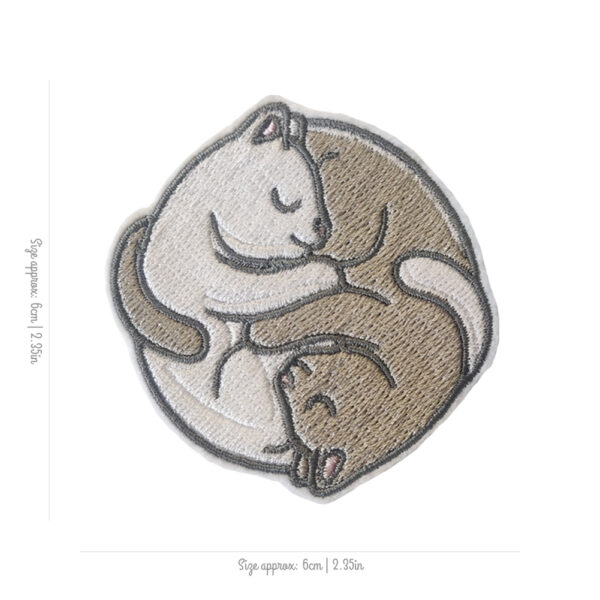 Bling! Handmade, Yin Yang Cats, Yin Yang Cats Patch, Mistic, Nature, Mandala,Geometric, Symbol, Magic, Beauty, Animal, Lover, Cat, Dog, Puppy, Pet, Grooming, Love, Patches, Embroidery, Bordados, Handmade, Emblems, Emblema, Applique, Pin, Badges, Uniform, Hat, Backpack, Clothing, Clothes, Velcro, Jackets, Gifts, Jeans