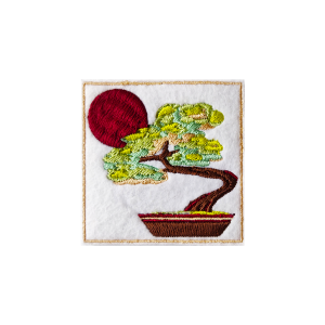 Bling Handmade, Bonsai, Tree, Japan, Japanese, Patch Mistic, Nature, Symbol, Magic, Beauty, religion, Fé, Faith, Patches, Embroidery, Bordados, Handmade, Emblems, Emblema, Applique, Pin, Badges, Uniform, Hat, Backpack, Clothing, Clothes, Velcro, Jackets, Gifts, Jeans